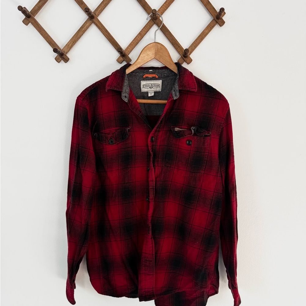 Field & Stream Red and Black Plaid Flannel